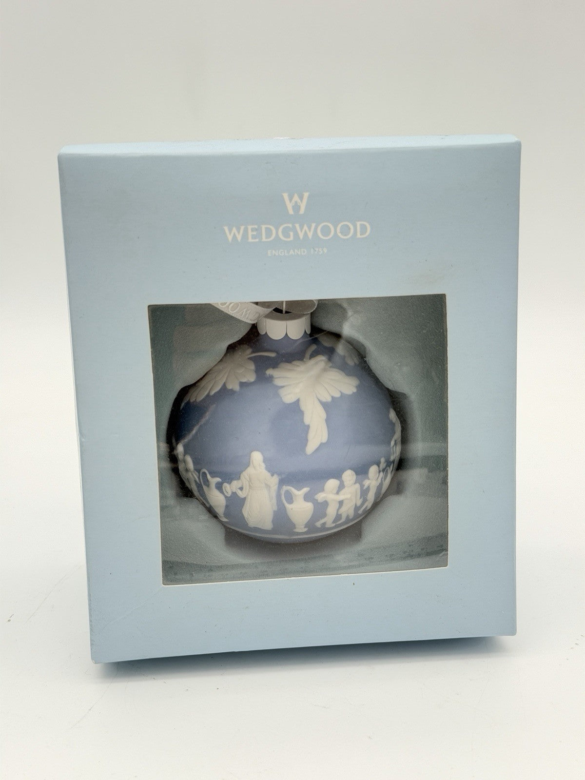 Wedgwood England Blue & White Jasperware Ornament Women &Children Cherubs