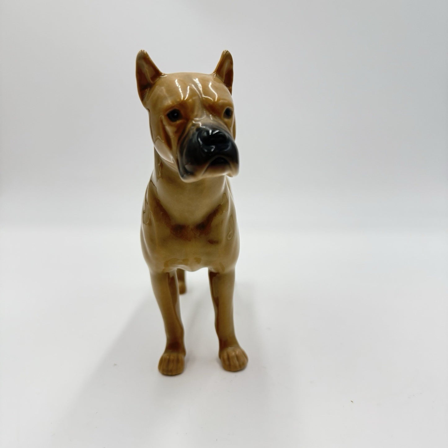 Bing & Grondahl porcelain german Boxer dog 2212 Denmark figurine vintage 4”x6”
