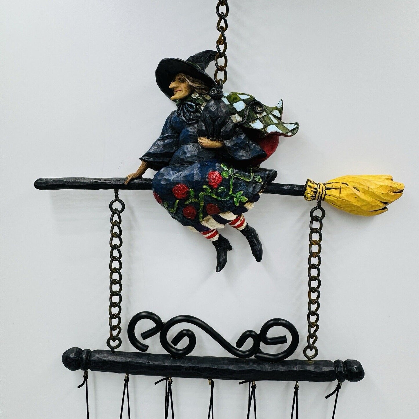 Jim Shore Heartwood Creek Witch Wind Chime Halloween Figurine Rare 2006