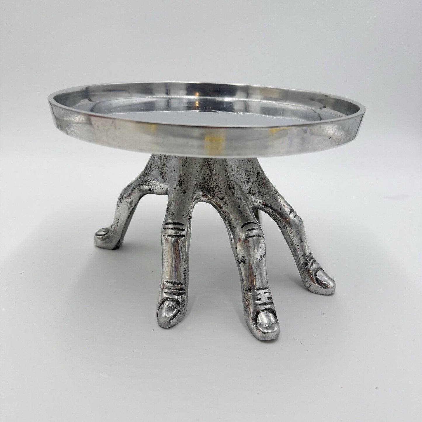 Aluminum tier tray stand hand shaped hurricane candle holder Home Decor