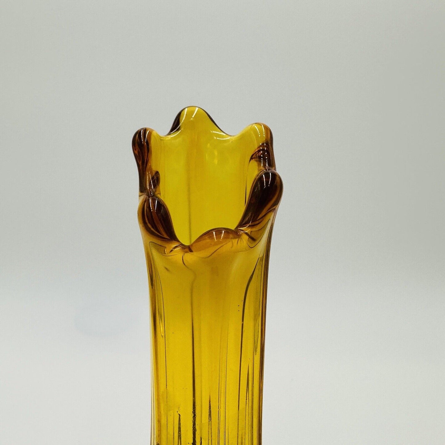 Kanawha Vase Amber Glass Vintage Home Decor 11in Tall Large Bud