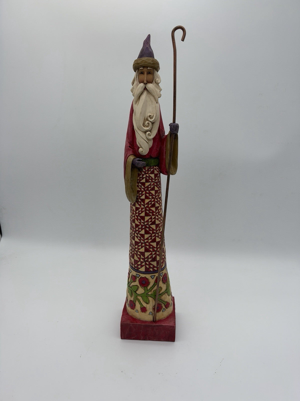 Jim Shore Heartwood Creek Gathering Joy 18”H Pencil Santa Cane 2004 Figurine