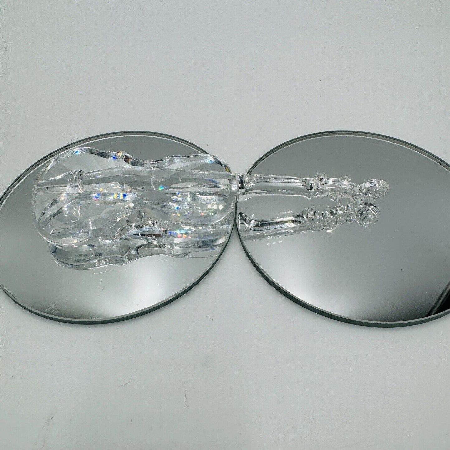 Swarovski Crystal Austria Violin Figurine Clear Iridescent Marked (no Bow)
