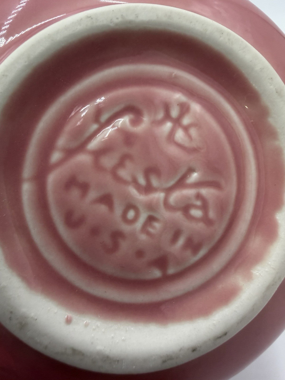 Fiesta Ware USA Stoneware Pink and White Creamers Ceramic 2.5” Vintage