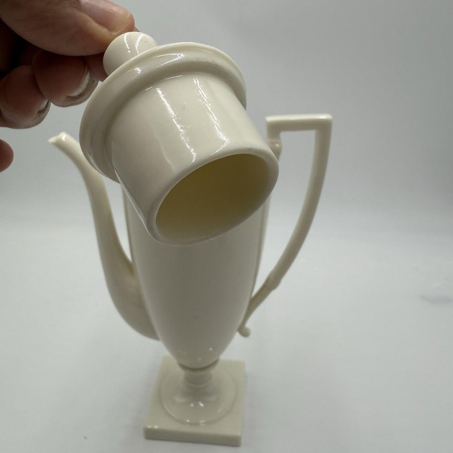 Rare Lenox USA Colonial White Coffee Pot & Lid Porcelain 10.5” Green Marking