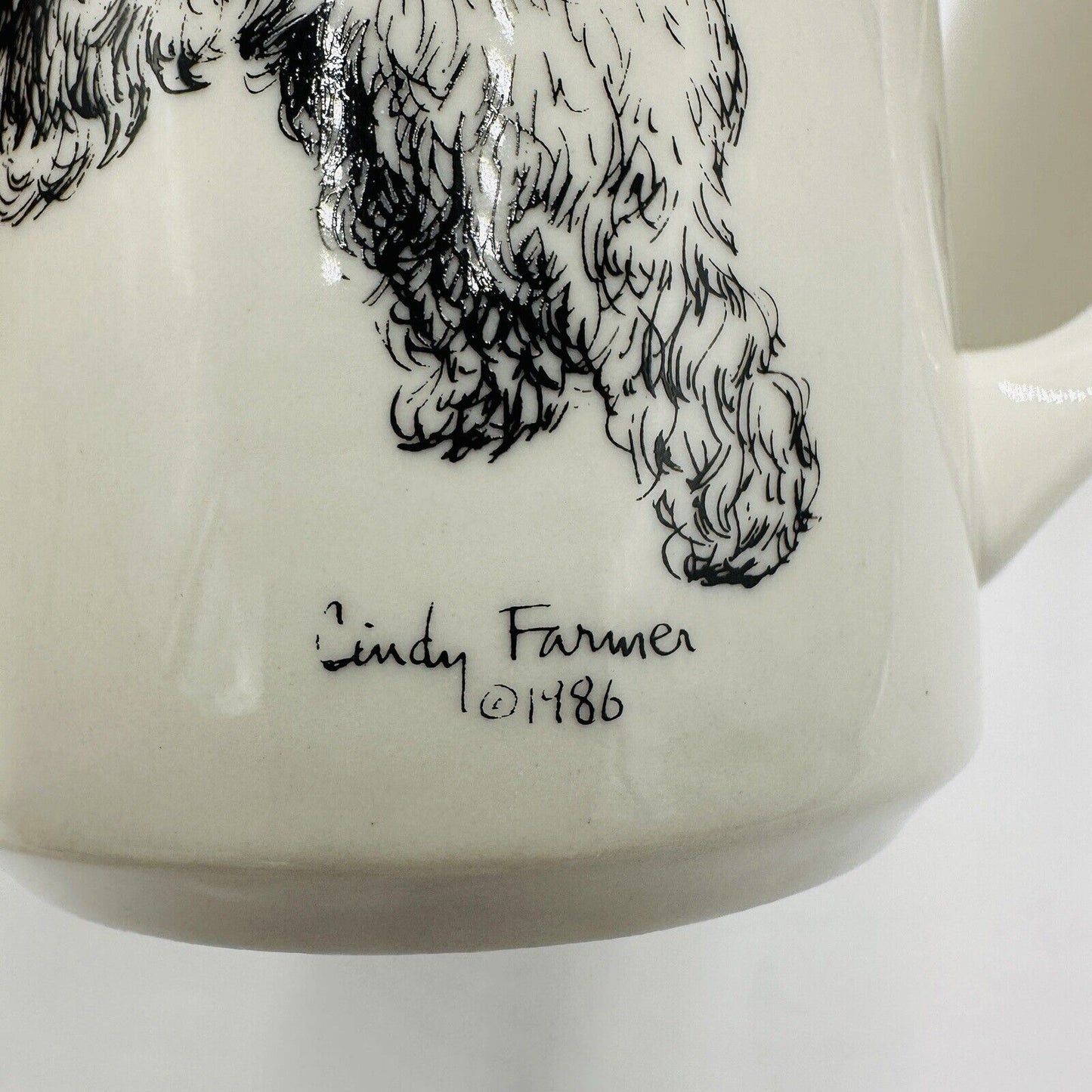 Cindy Farmer Coffee Mug Otterhound Dog Set 2 Serveware Ceramics Vintage