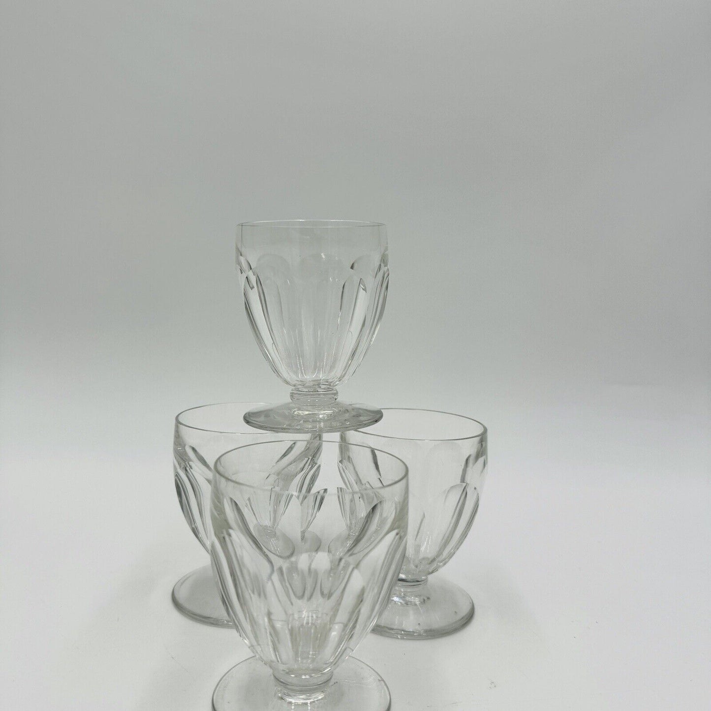 BACCARAT France Crystal Tallyrand White Wine 3 3/8” Set 4 Pieces Cordial Glasses