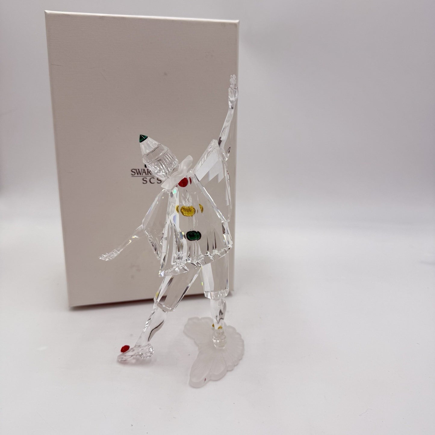 SWAROVSKI Crystal Austria Masquerade Pierrot Figurine 7” H ANNUAL EDITION 1999