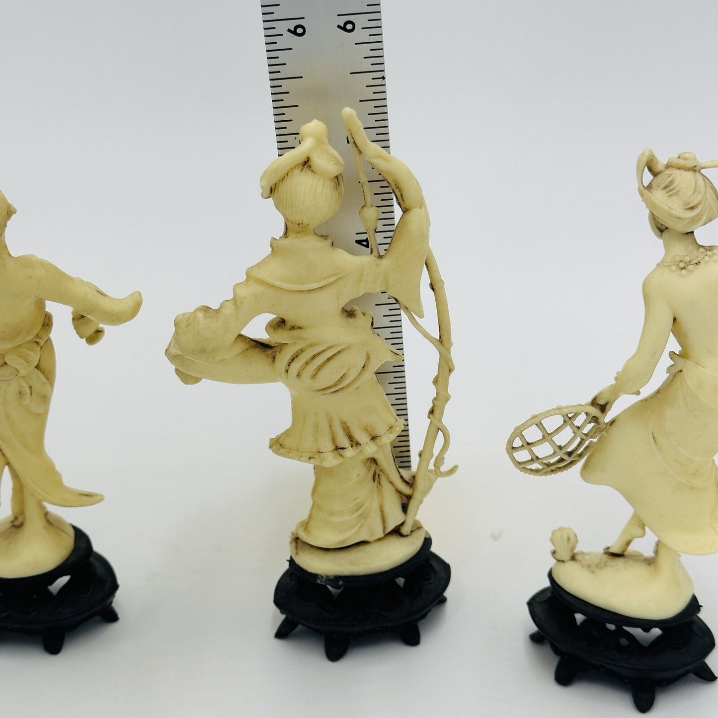 Fontanini Depositato Figurines Fishermen Set 4 Italy Chinese Pieces Vintage