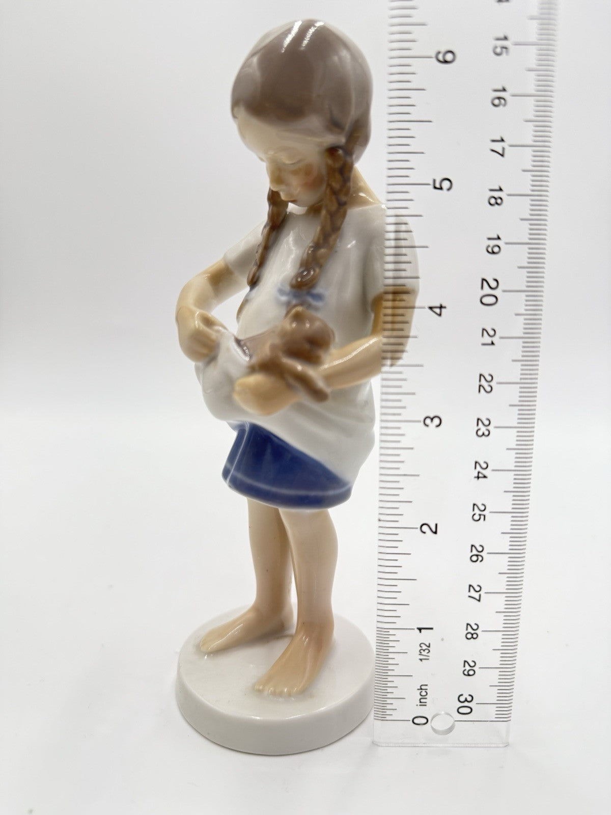 B&G Bing Grondahl Denmark Little Mother Girl Cat 1958-62 Porcelain Figurine 1779