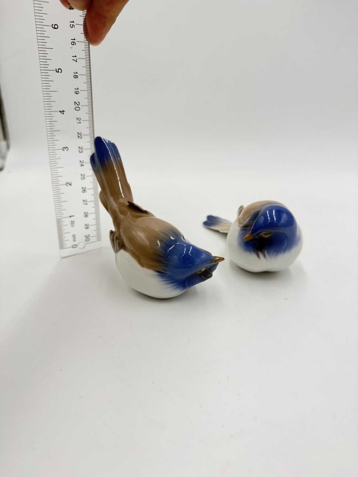 Bing & Grondahl Denmark Porcelain Pessimist & Optimist Titmouse Bird Figurines