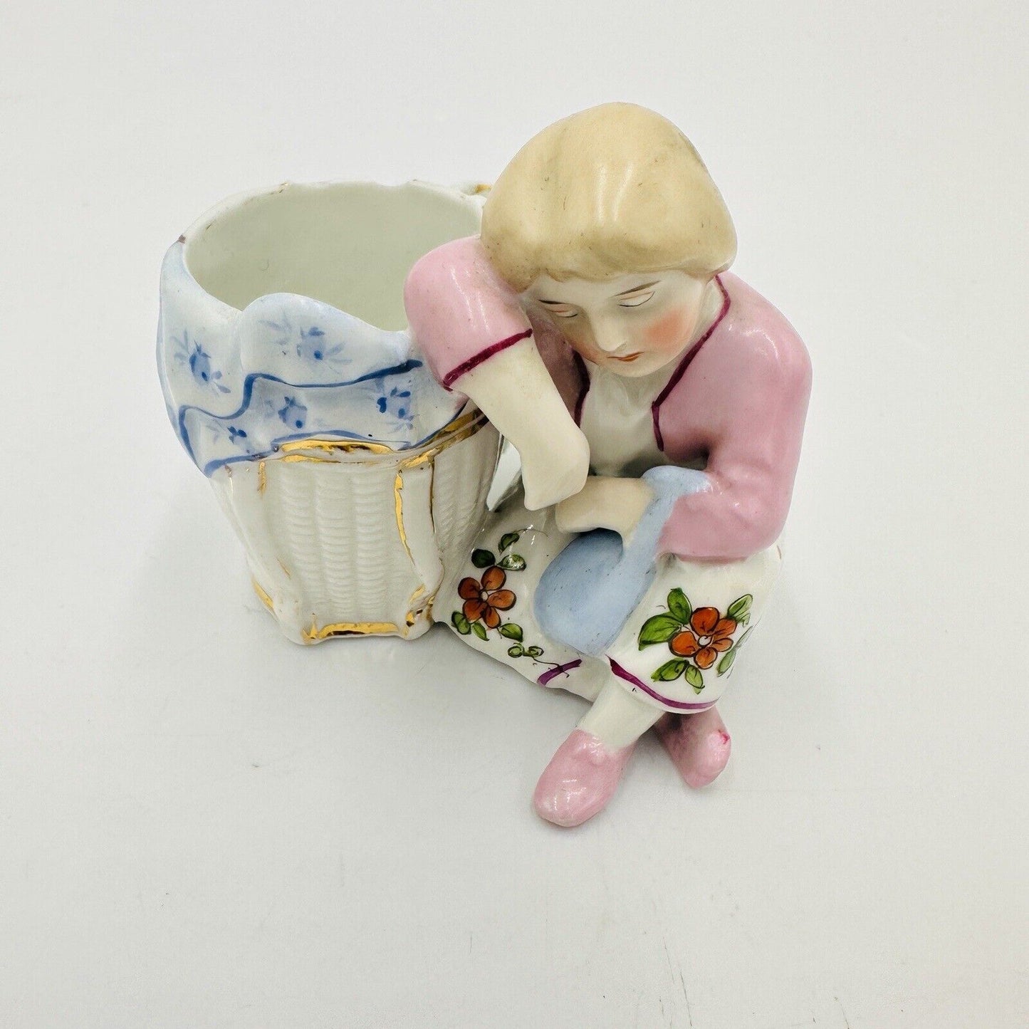 Conta & Boehme Figurine Girl Resting Porcelain German 1890 Antique Small Detail