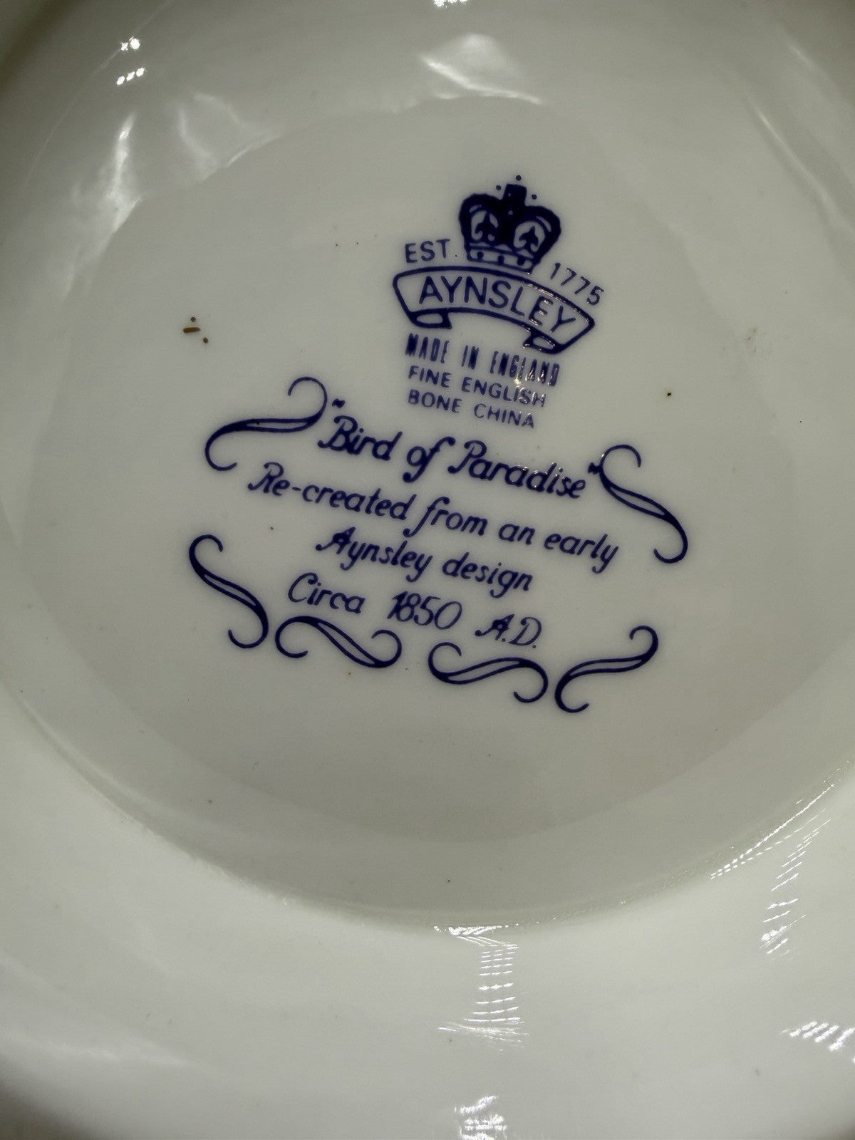 Large Aynsley Bird of Paradise fine bone china fruit Serving centerpiece bowl