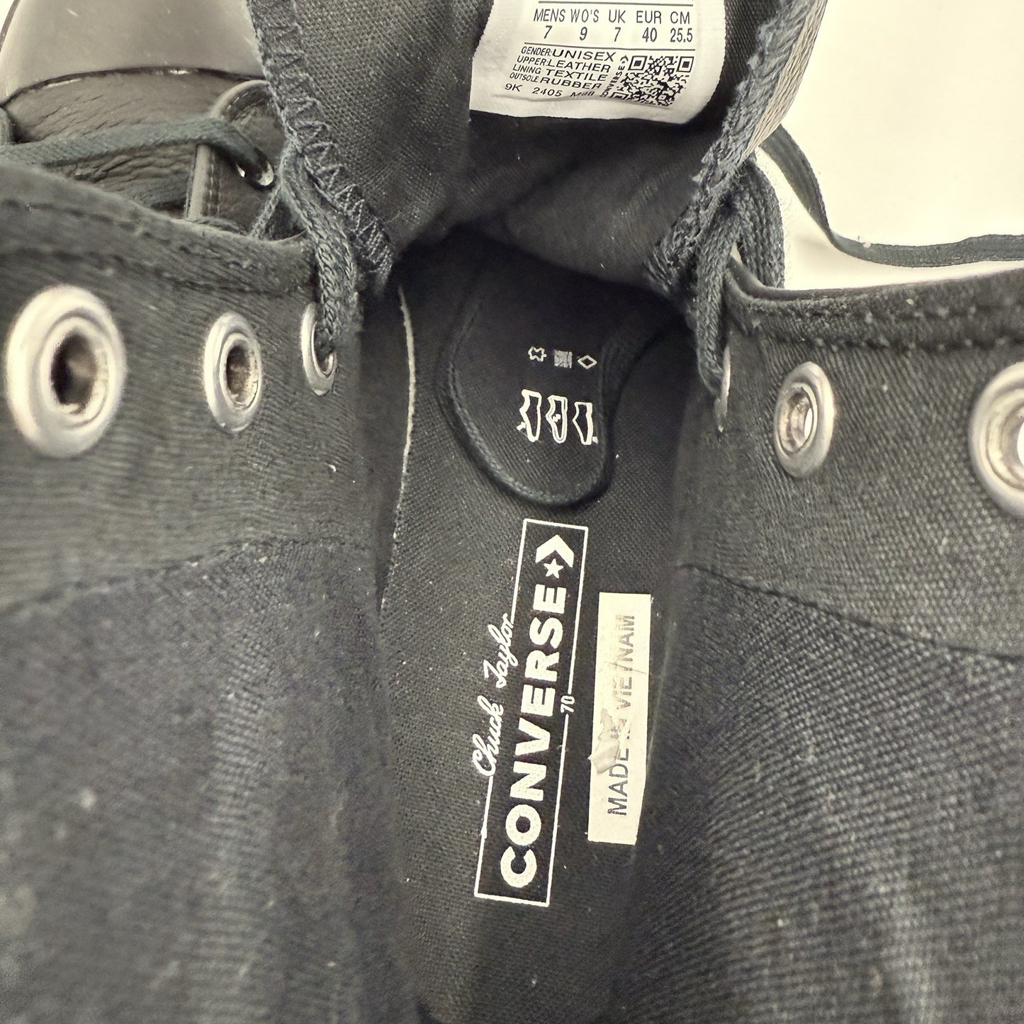 CONVERSE Chuck 70 De Luxe Heel Leather Boots Shoes A06145C Size 9 Women Black