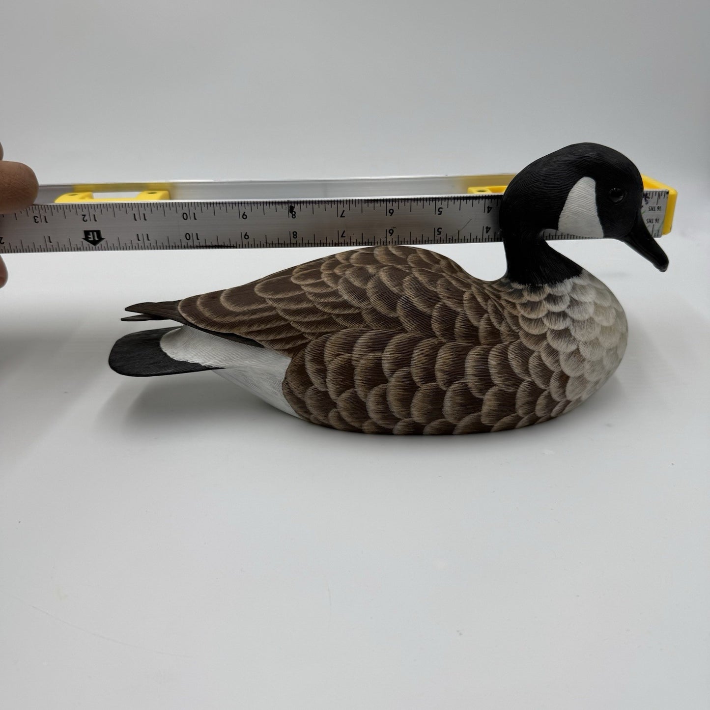 Vintage Folk Art Signed Jeffrey J. Eby Carved Wooden Goose Decoy 6”x12” Painted