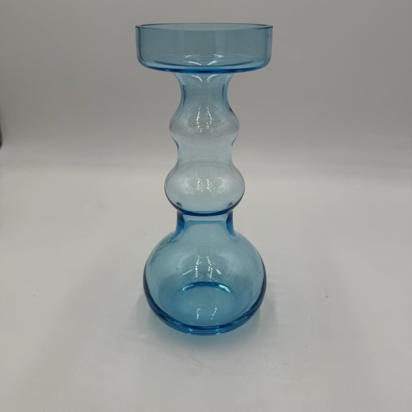 Nuutajarvi Oiva Toikka Blue Vase Finland 1960s 9" Multi shaped Vintage Art Glass