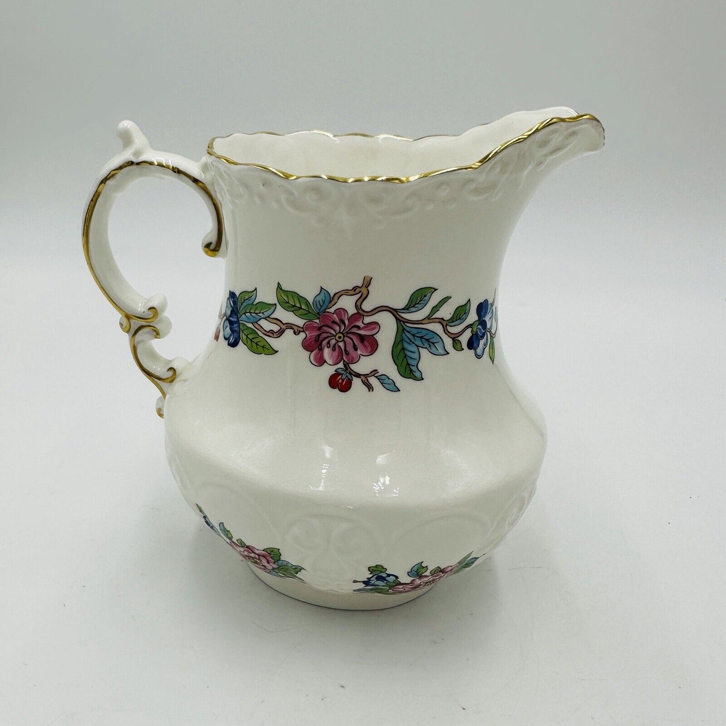 Aynsley Pitcher Porcelain Pembroke Floral 6in H 18th Century Design Large