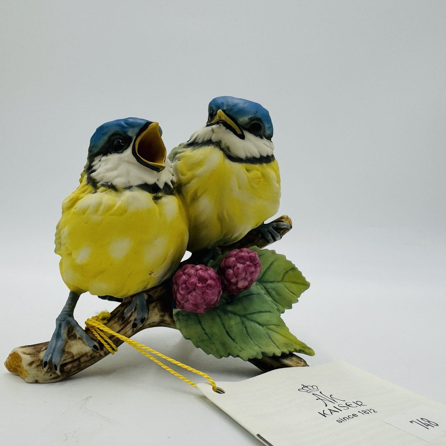 Kaiser Germany Porcelain Bisque Blue Tít Birds Titmice Signed GAWANTKA Figurine
