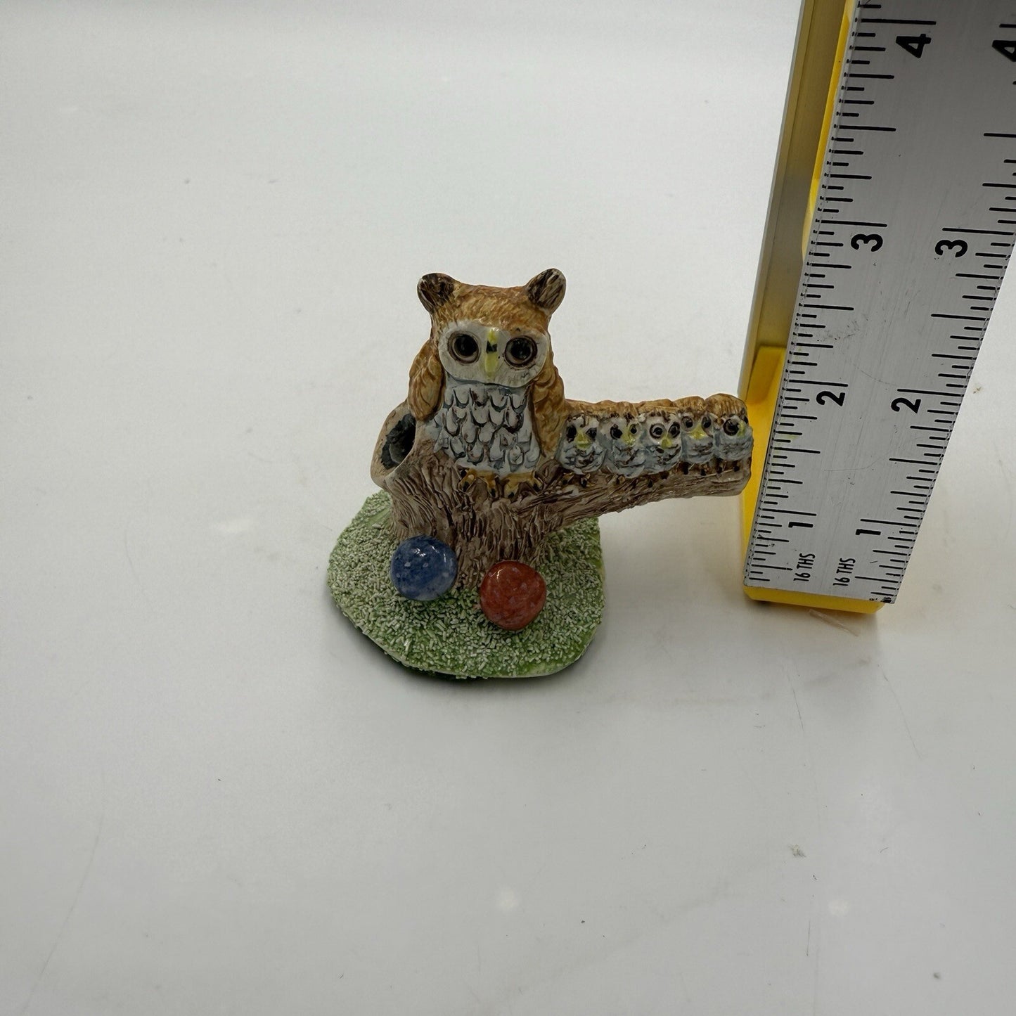Basil Matthews Owl & Baby Owlets on Branch Signed Vintage England Figurine