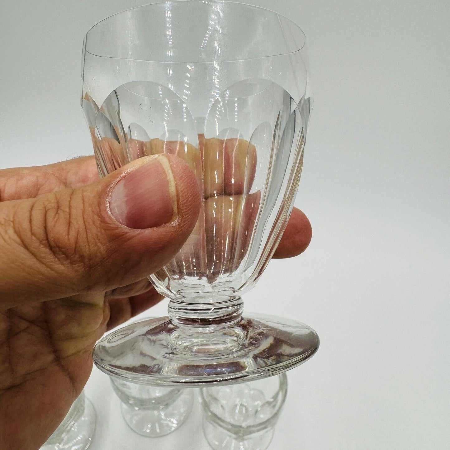 BACCARAT France Crystal Tallyrand White Wine 3 3/8” Set 4 Pieces Cordial Glasses