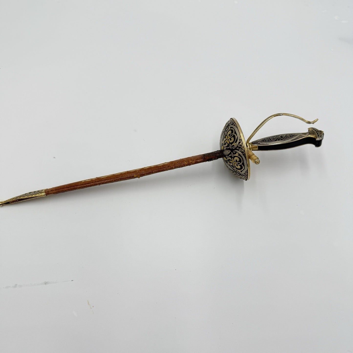 Vtg Spanish Toledo Steel Sword Sabre Letter Opener Paper Knife W/scabbard 12”