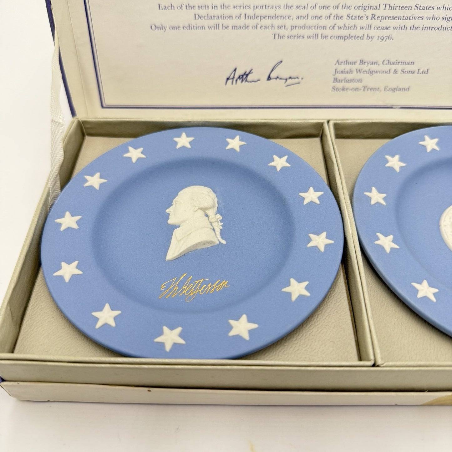 Wedgwood State Seal Series Set No 1 Commonwealth of Virginia Thomas Jefferson