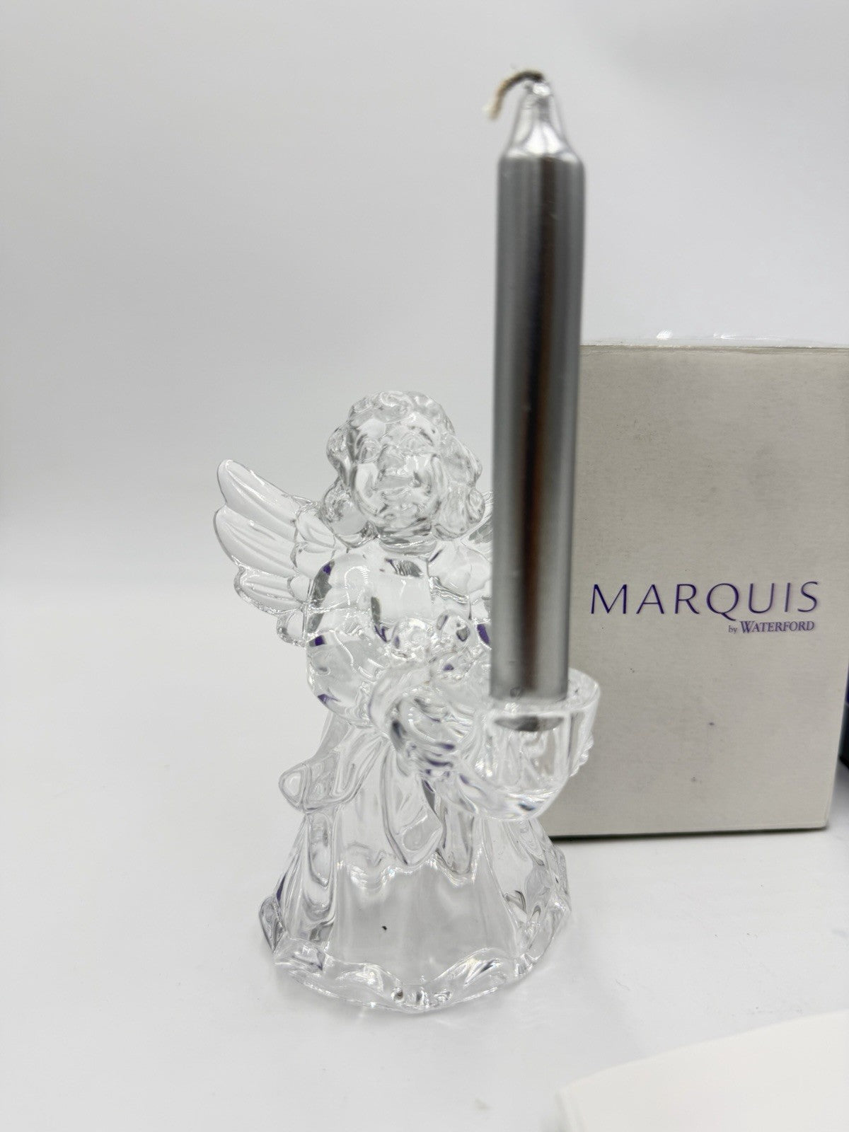 Marquis By Waterford Germany Angels Christmas Candle Holders 4” Set