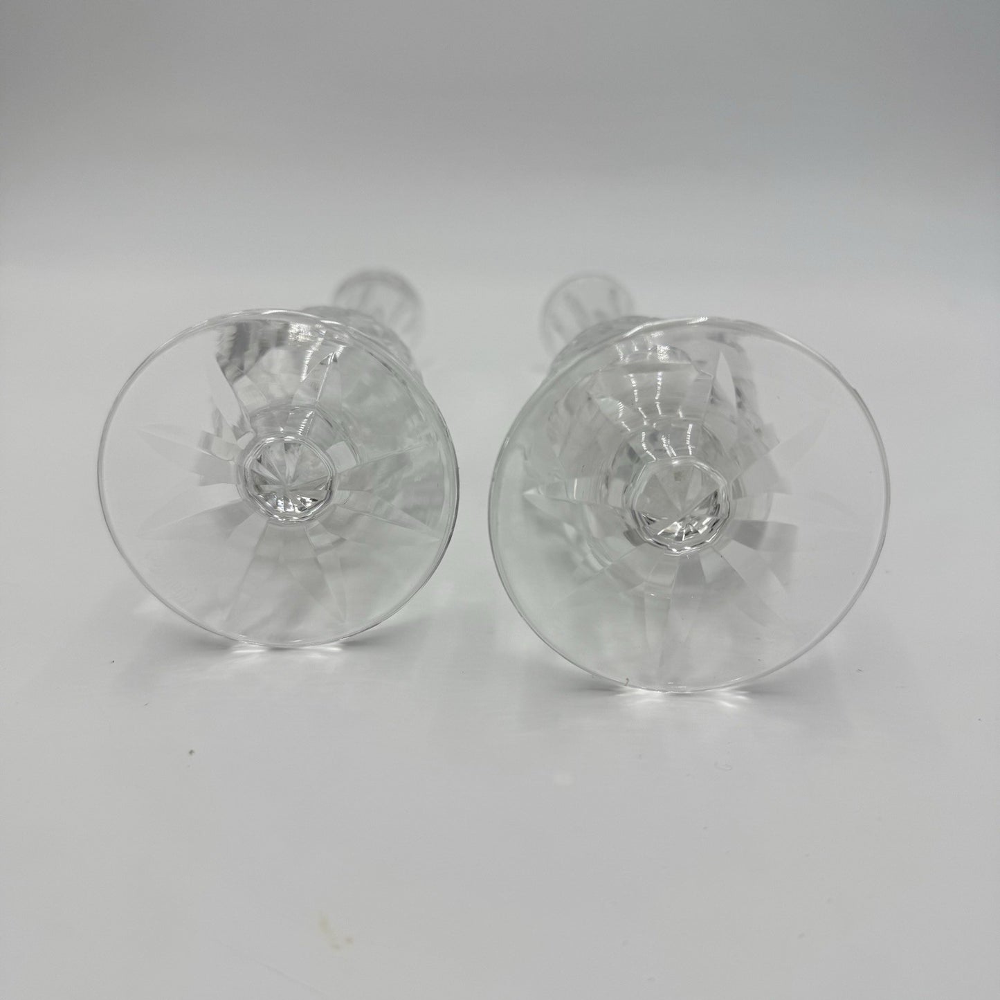 Vintage Waterford Crystal Lismore Alana 9 1/2" Pedestal Footed Bud Vase Pair