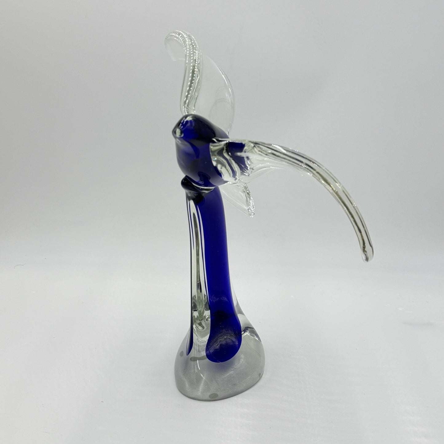 Vtg Murano Roberto Moretti Seagul Blue Cobalt Abstract Sculpture 13” Art Glass