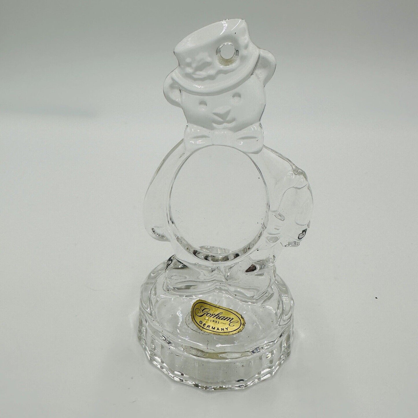 Gorham Bear Photo Christmas Ornament Holiday Decoration Decor Vintage Glass