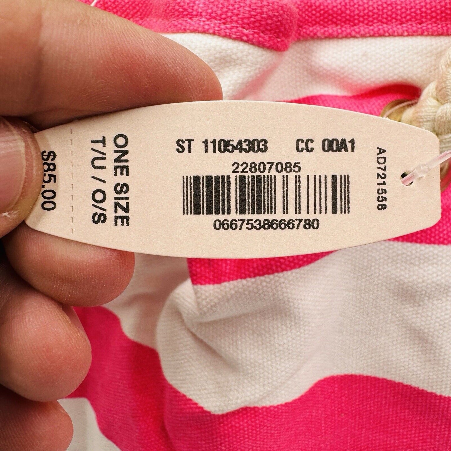 Victoria Secret’s Take Me To The Beach Canvas Striped Tote Bag Pink White New