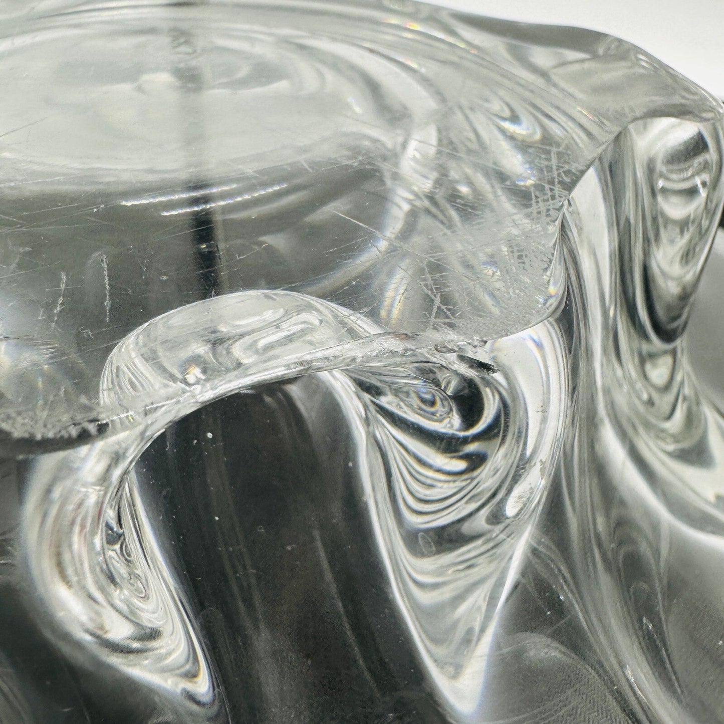 Severes Crystal Centerpiece France 14.5in Wide Large Vintage Fruitbowl Serveware