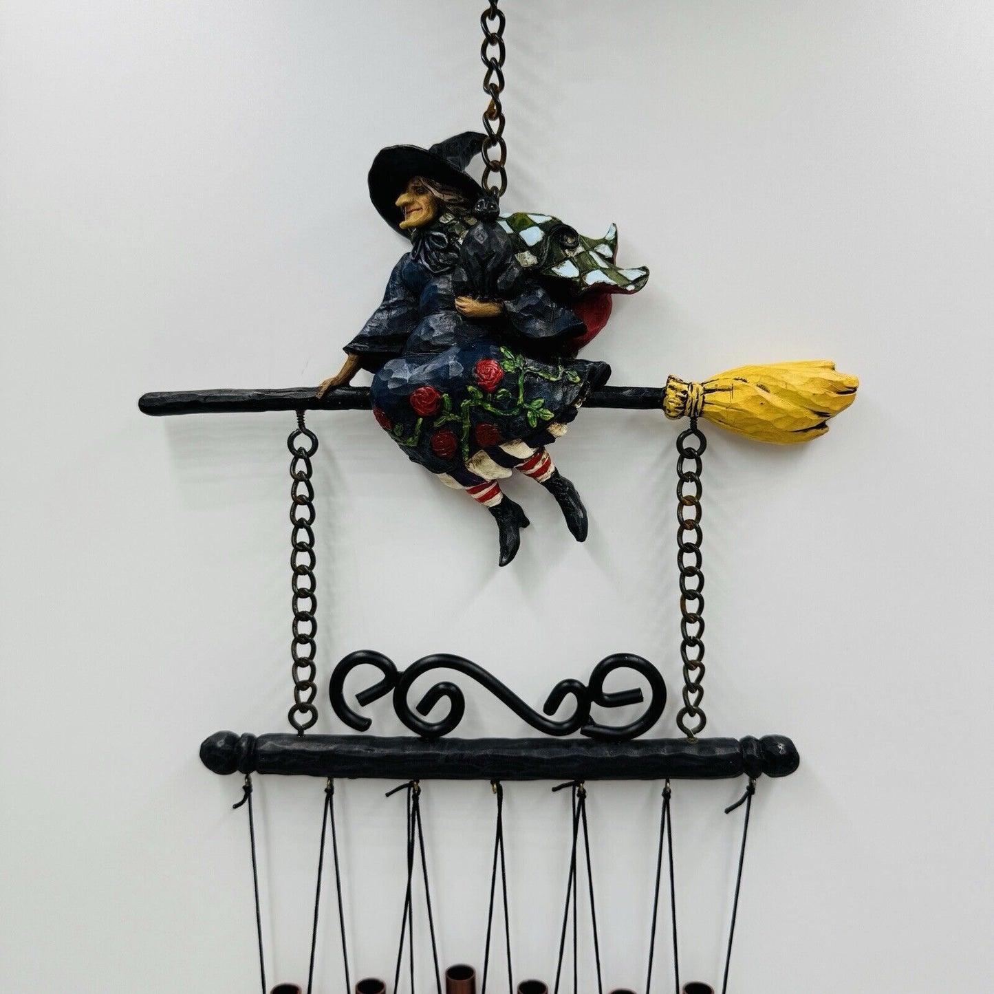 Jim Shore Heartwood Creek Witch Wind Chime Halloween Figurine Rare 2006