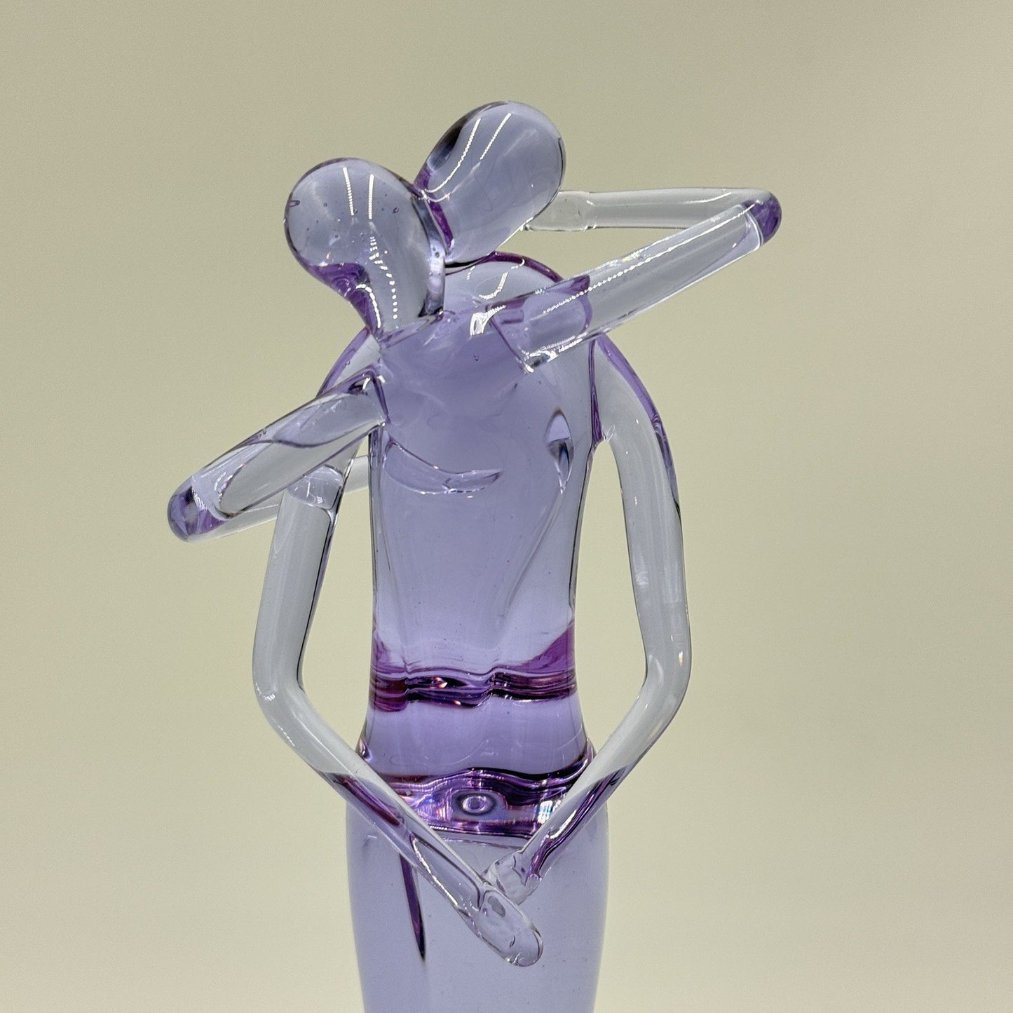 Murano Art Glass Italy BUCELLA CRISTALLI THE EMBRACE Sculpture 9” Purple