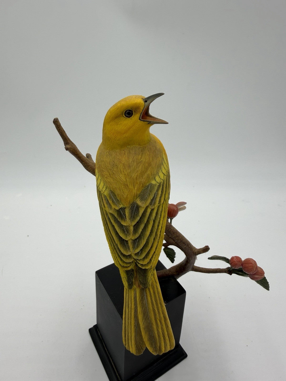 RARE Danbury Mint SPRING SERENADE Yellow WARBLER Bird Figurine BY JEFF RECHTIN