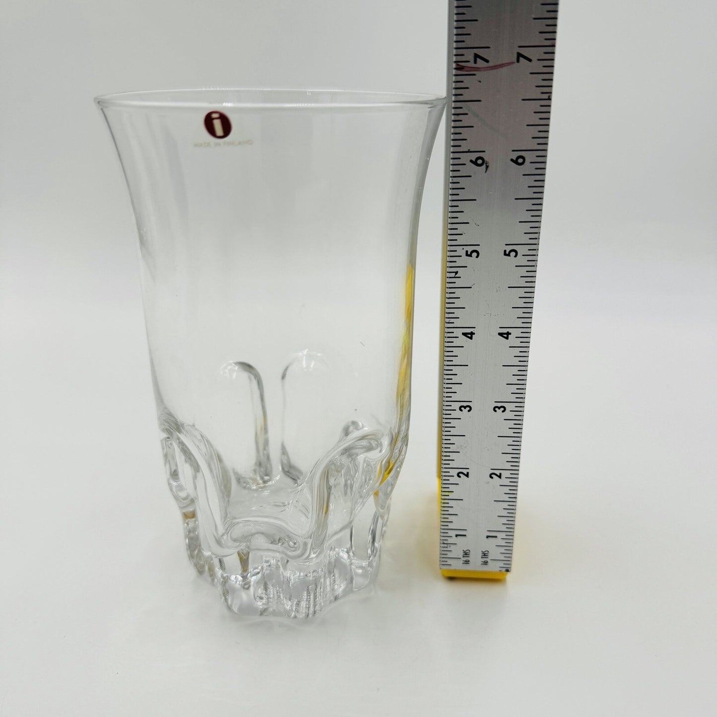 iittala Finland Crystal Glass Vase Marja Design Tapio Wirkkala 6.5” 1976 Vintage