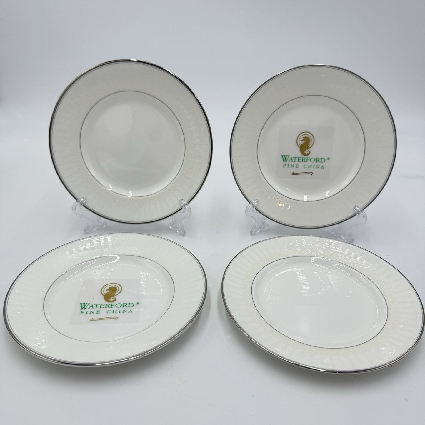 Waterford Lismore Platinum British China Bread/Butter Plates 4 PCs 6” New