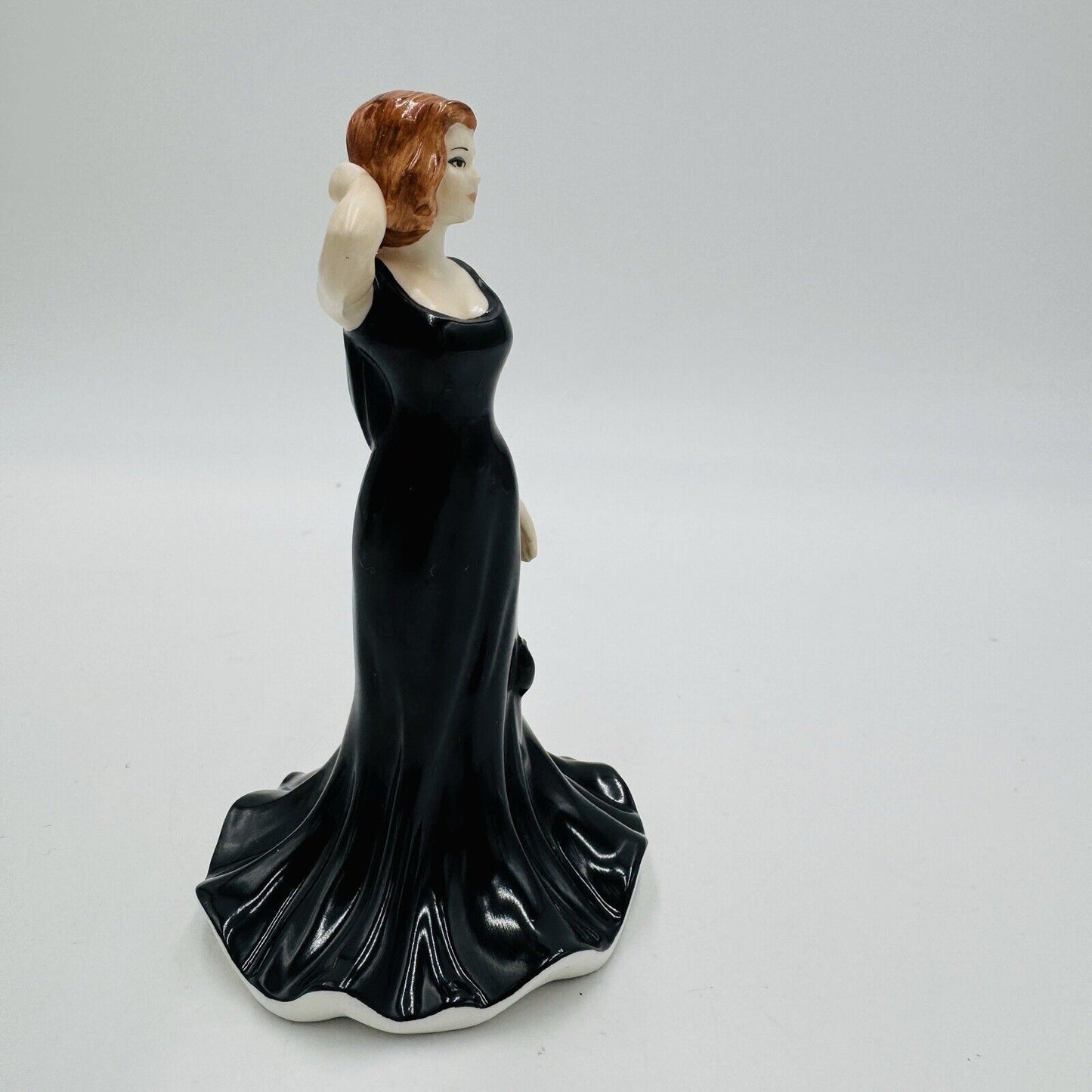 Coalport Bone China Heart To Heart Wishing You Luck Fashion Lady Figurine Black