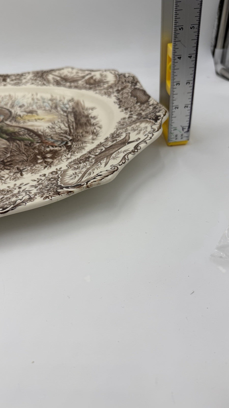 Johnson Bros Windsor Ware Woodland Wild Turkeys Serving Platter Ceramic 20”x16”