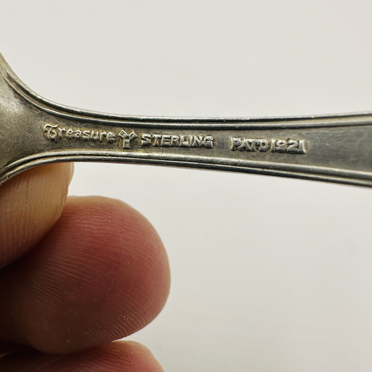 PATD 1921 Lunt William & Mary Baby Fork & Spoon Set Treasures Sterling 4” 2 Pcs