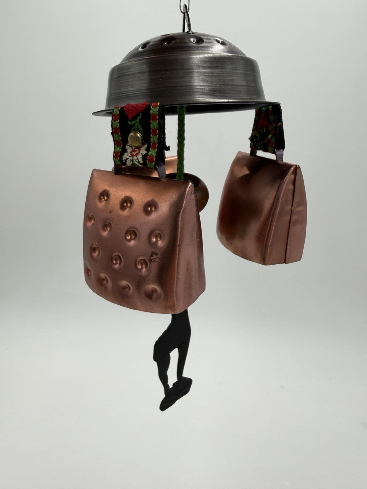 Vintage Alberto SA Mobaco Switzerland Cowbell Chimes Doorbell 9” Goat