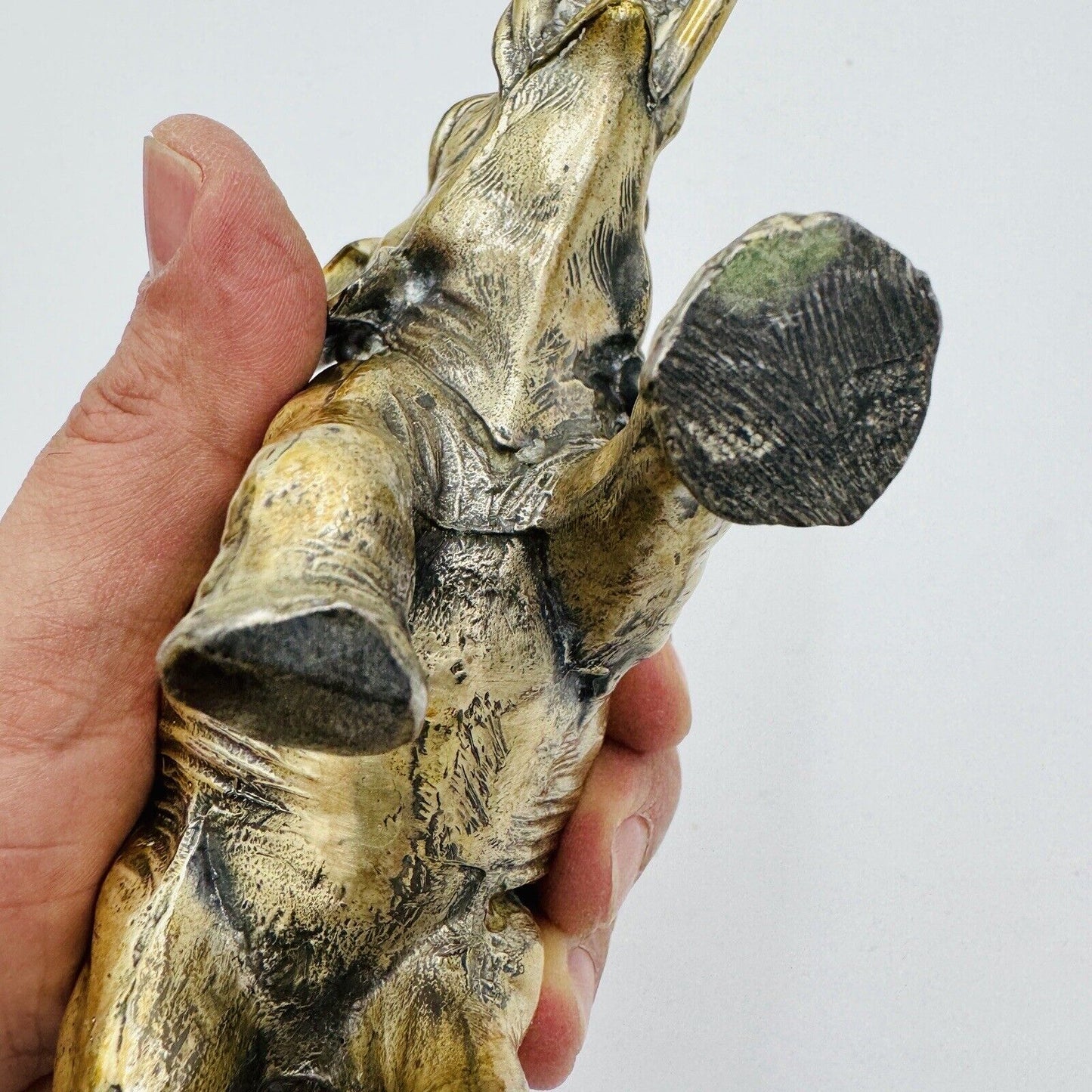 Vintage Solid Metal Elephant India Figurine Heavy Sculpture 5”H X 7” L