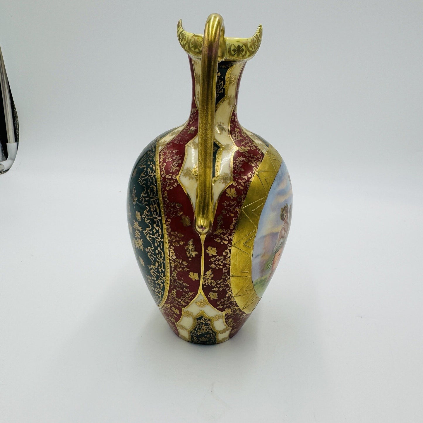 Royal Vienna Austria Porcelain Pitcher Hand Painted Portrait Art Nouveau Antique
