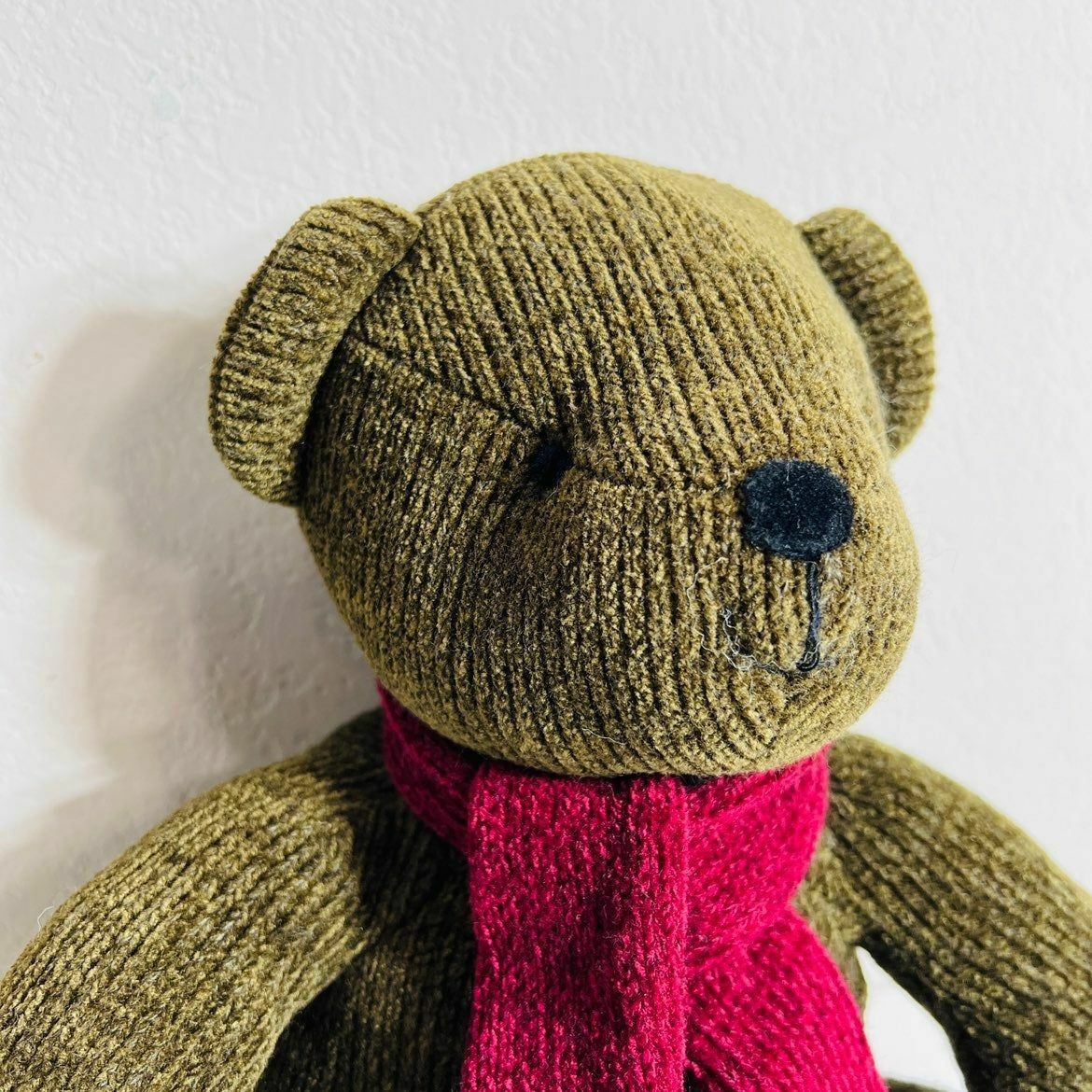 Pottery Barn Bear Plush Nicholas Green with Purple Scarf Toy Collectible vintage