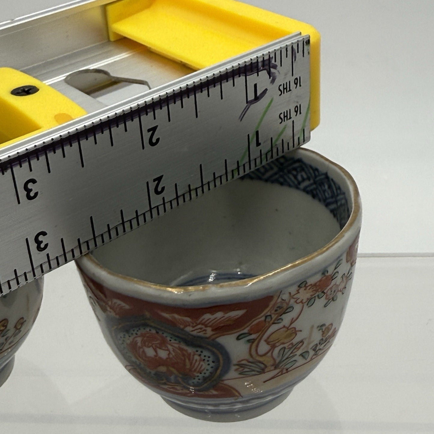 Antique Japanese Kutani Daishoji Imari Porcelain Soba Choko Tea Cup 2 PCs Arita