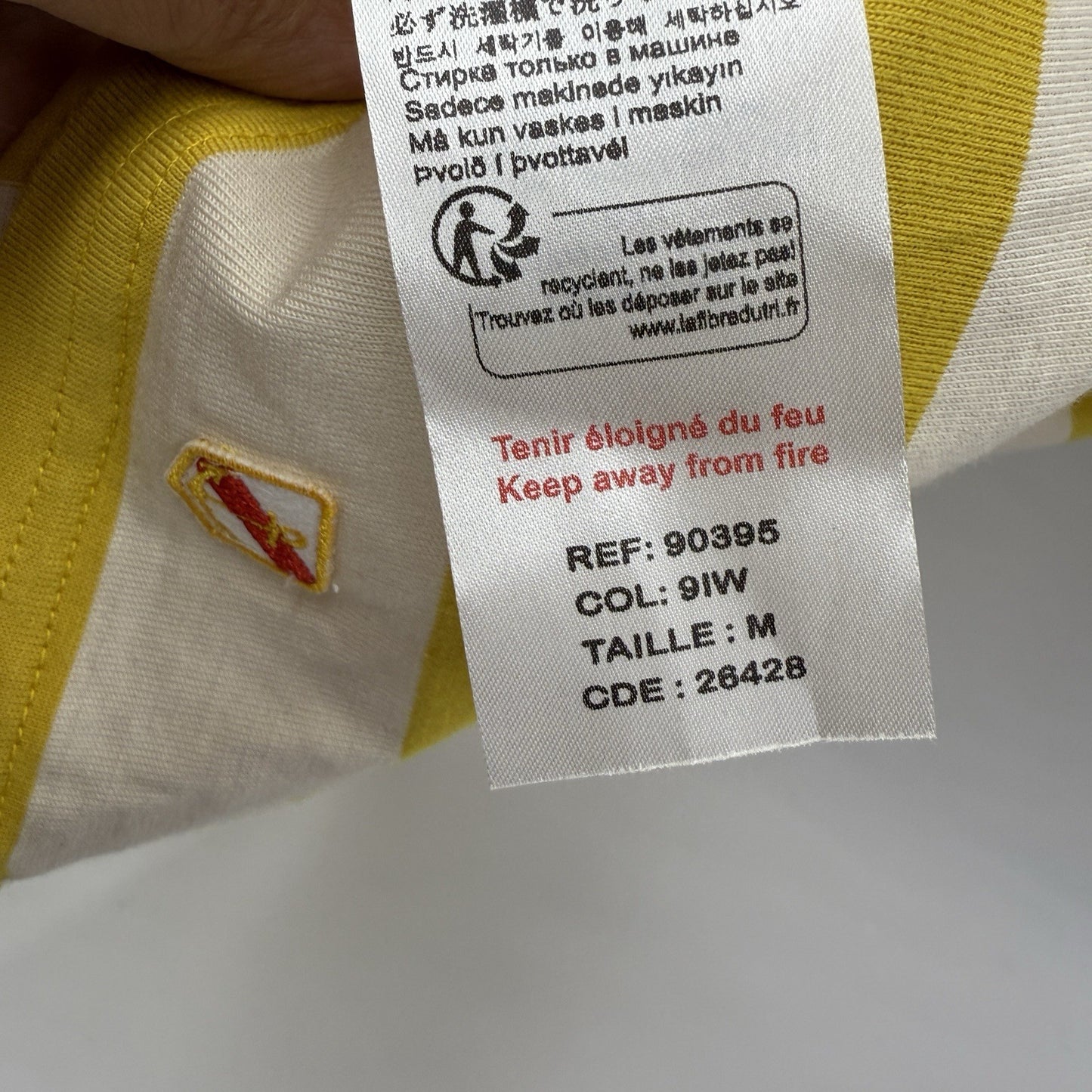 Best made co France yellow striped men size M Tshirt Cotton REF: 90395