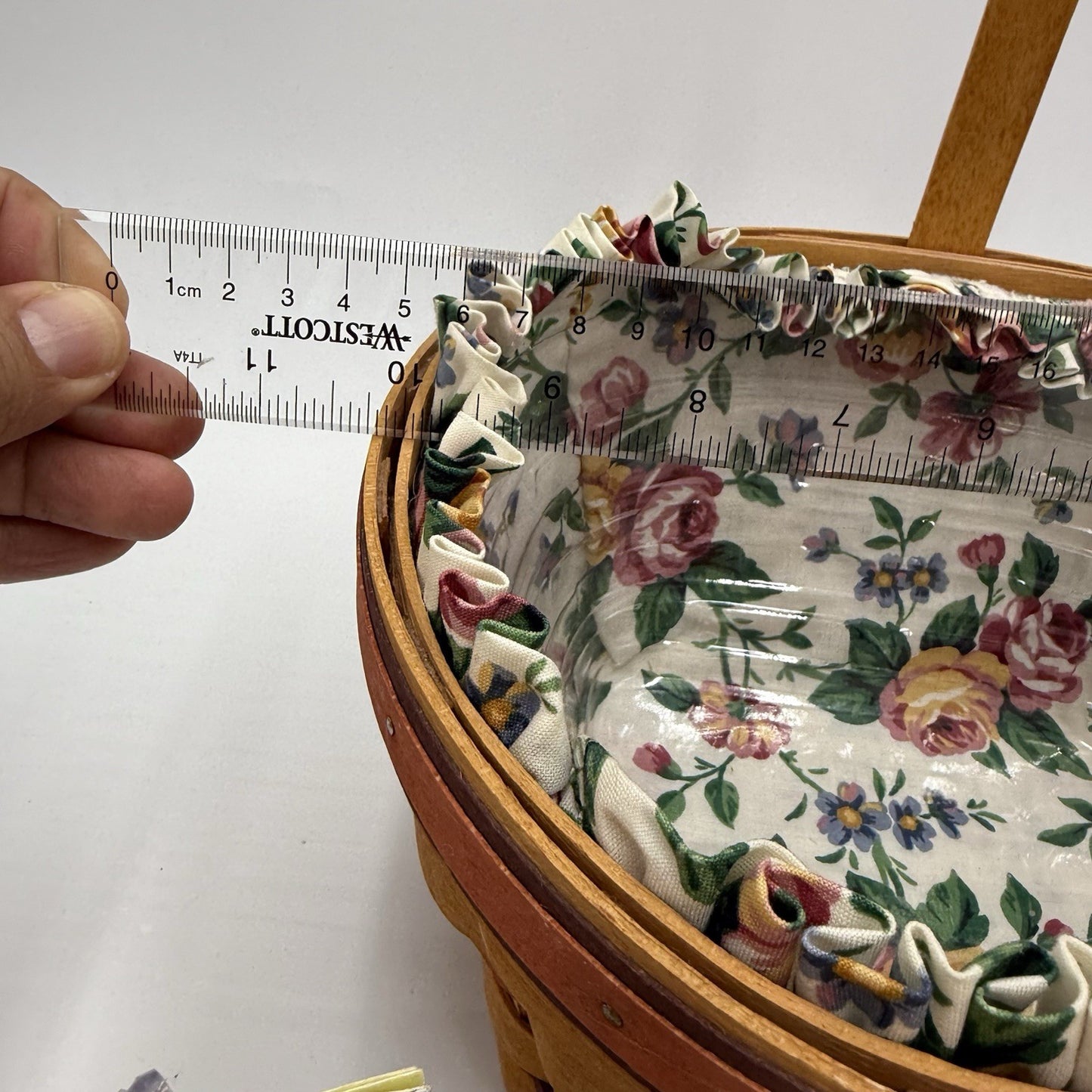 Vintage Longaberger 1995 Easter Basket w/Liner Protector 10”x 9"x6" Woven COA