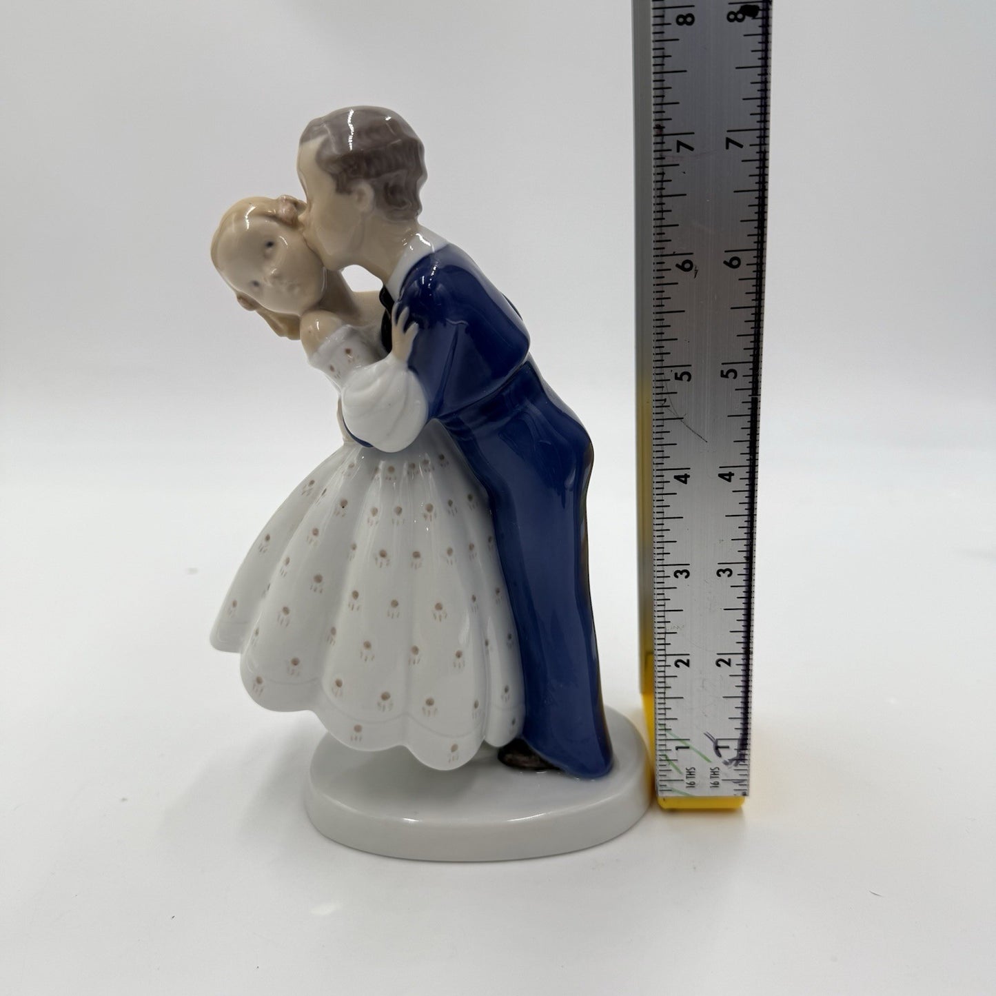 Bing & Grondahl Porcelain Denmark Figurine Boy Kissing Girl #2162 Vintage