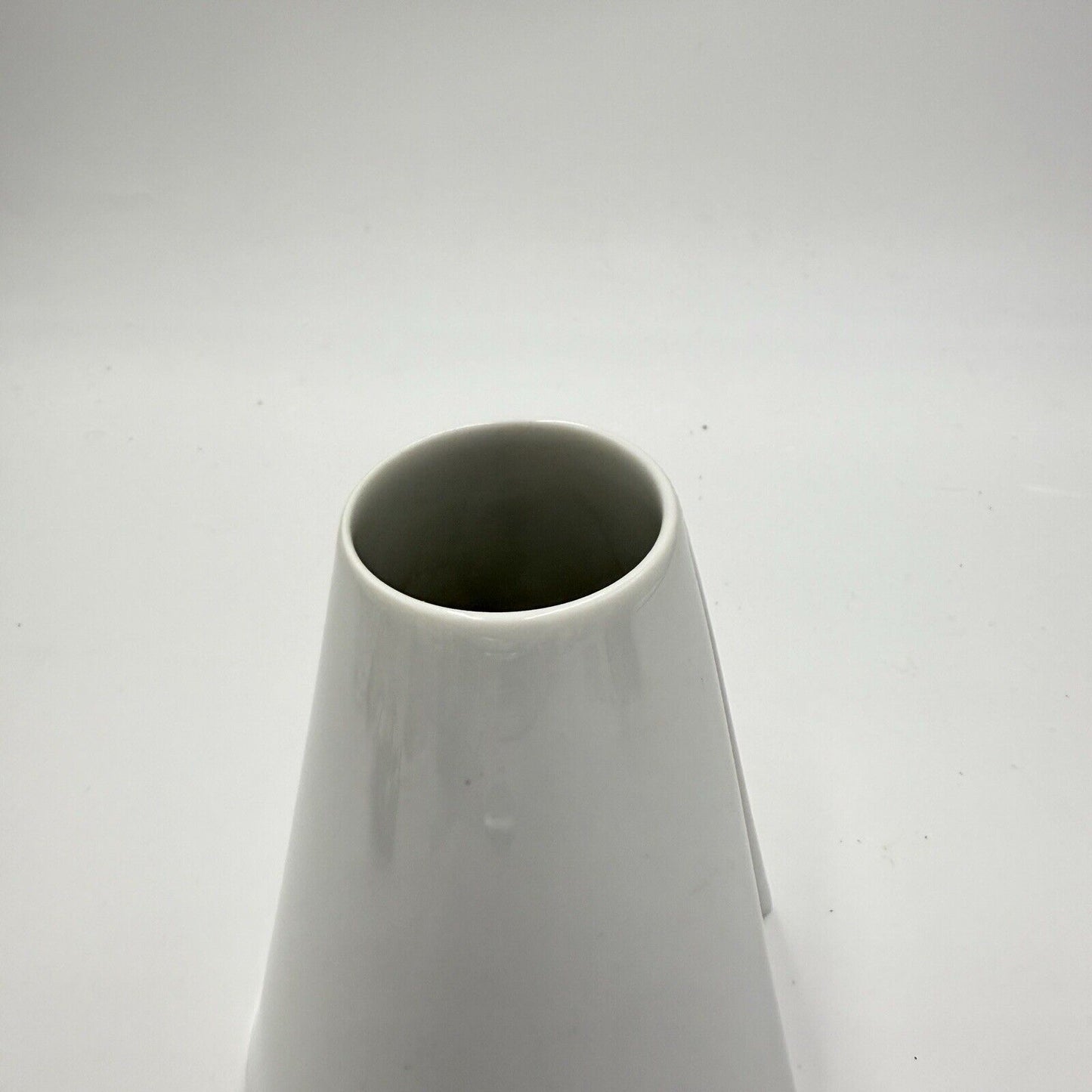 Rosenthal Germany White Geometric Op Art Porcelain Vase Ambrogio Pozzi 5”