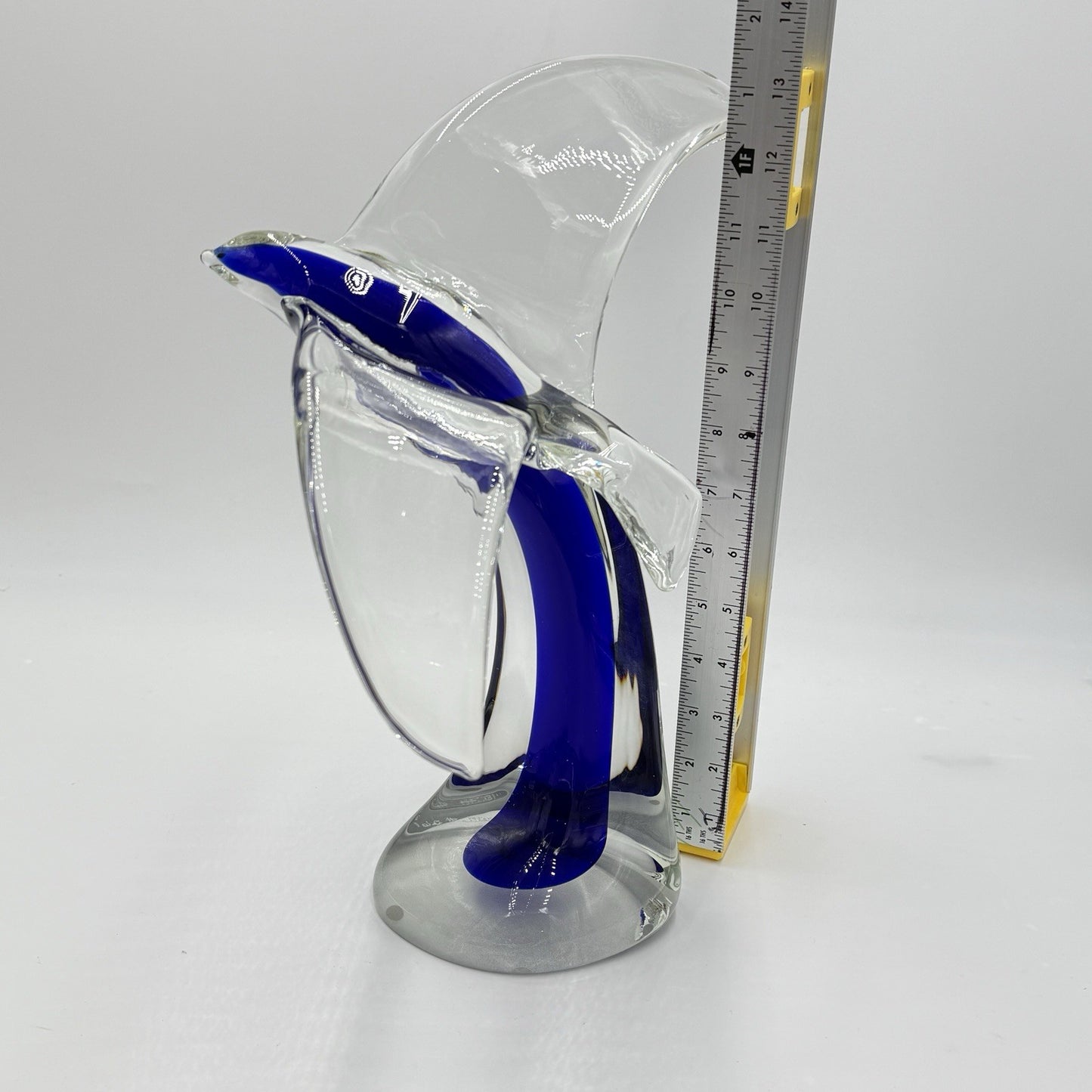 Vtg Murano Roberto Moretti Seagul Blue Cobalt Abstract Sculpture 13” Art Glass